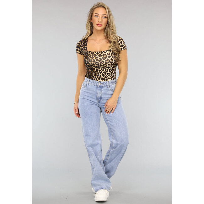 Kurzärmeliges T-Shirt mit Leopardenprint