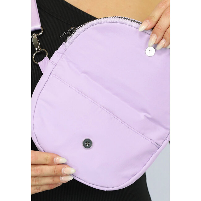 Kleine faltbare fliederfarbene Gürteltasche
