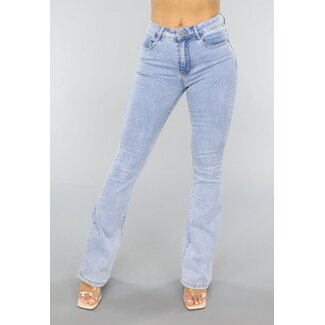 NEW0304 Hellblaue Mid Waist Flair Jeans