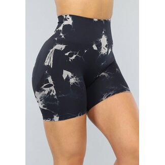 Kurze Fitness-Hose mit Scrunch in Print