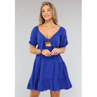 Sommerkleid aus Musselin in Kobaltblau