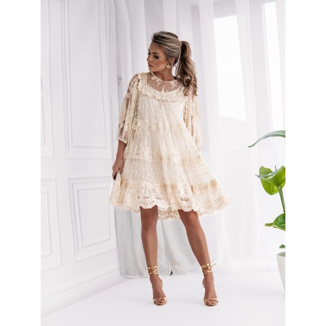 Boho Ibiza Kleid Creme