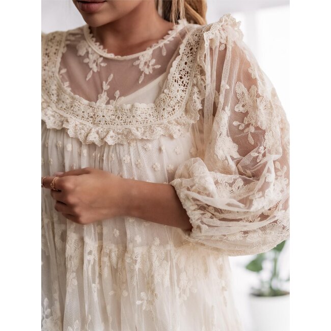 Boho Ibiza Kleid Creme