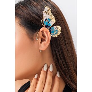 Ohrring mit blauem Schmetterlingsdesign
