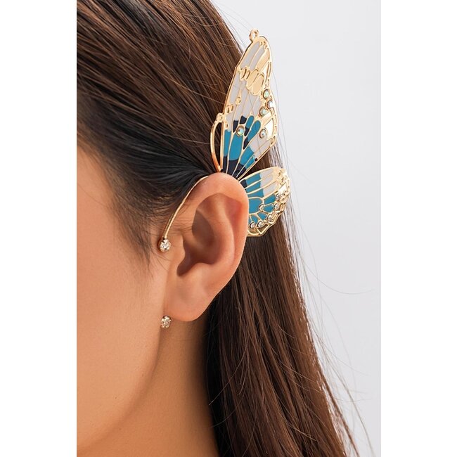 Ohrring mit blauem Schmetterlingsdesign