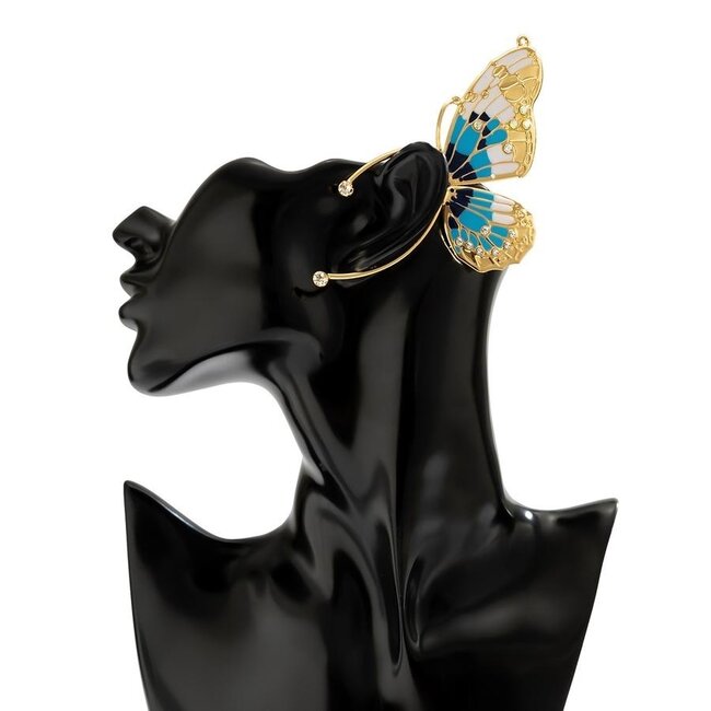 Ohrring mit blauem Schmetterlingsdesign