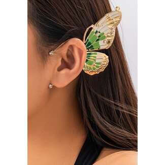 NEW1704 Ohrring mit grünem Schmetterlingsdesign