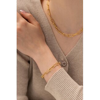 Gold-Edelstahl-Gliederarmband