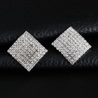 Quadratische Strass-Ohrringe