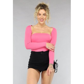 Rosa dehnbares Bandeau-Top mit Bolero