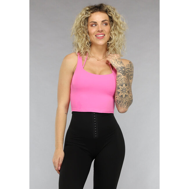Rosa Sport-BH mit herausnehmbaren Pads