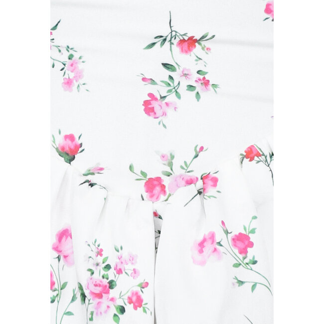 Weißes Lagenblumenkleid mit Schleifendetail