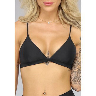 Triangel-Bikinioberteil in Schwarz mit Pads