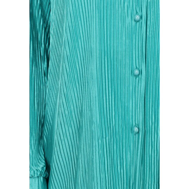 Glänzendes Plissee-Set in Meeresgrün