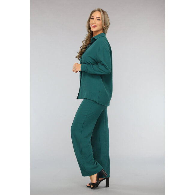 Dunkelgrünes 2-teiliges Set mit Bluse