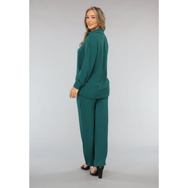 Dunkelgrünes 2-teiliges Set mit Bluse