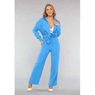Blaues Co Ord Set mit Bluse