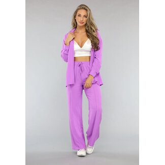 Lila Co Ord Set mit Hose