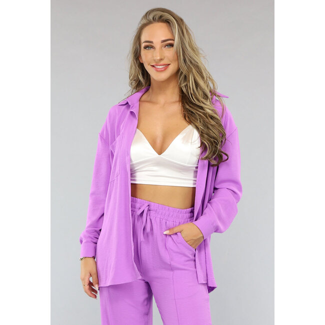 Lila Co Ord Set mit Hose