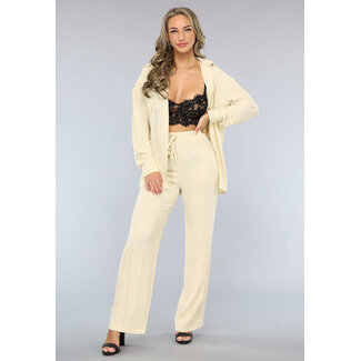 Beige Flowy Co Ord Set