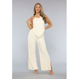 Ecru 2-teiliges Set mit Neckholder-Top