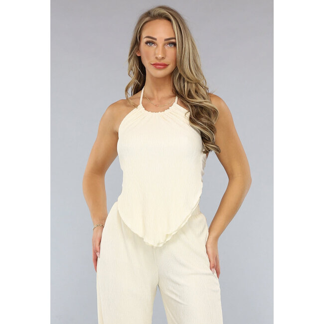 Ecru 2-teiliges Set mit Neckholder-Top