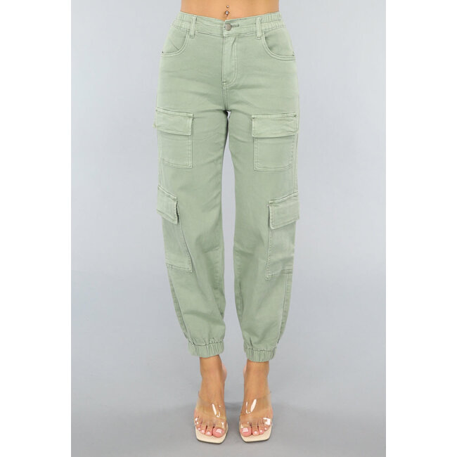 Grüne Stretch-Zimmermanns-Hose mit Taschen