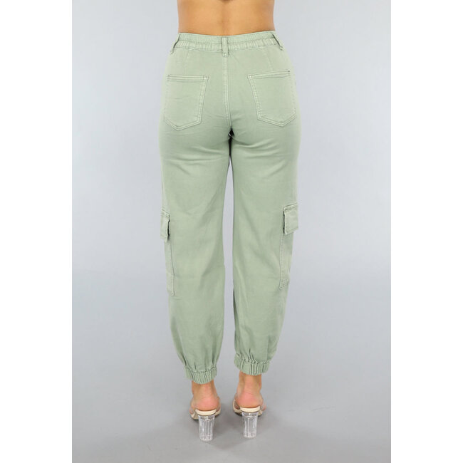 Grüne Stretch-Zimmermanns-Hose mit Taschen