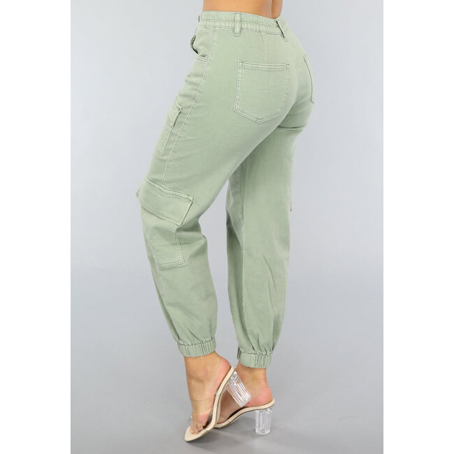 Grüne Stretch-Zimmermanns-Hose mit Taschen