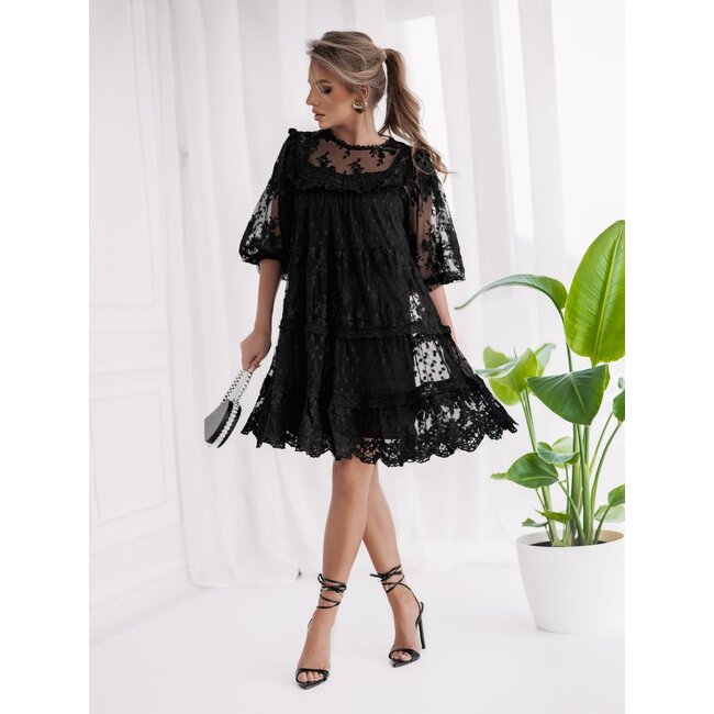 Boho Ibiza Kleid Schwarz