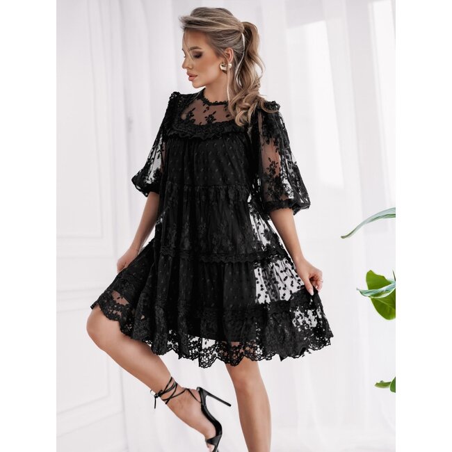 Boho Ibiza Kleid Schwarz
