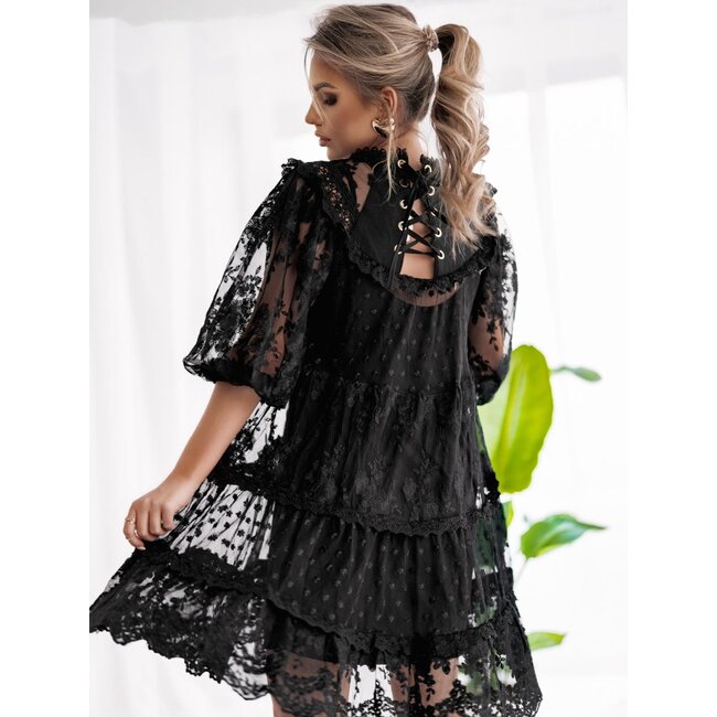Boho Ibiza Kleid Schwarz