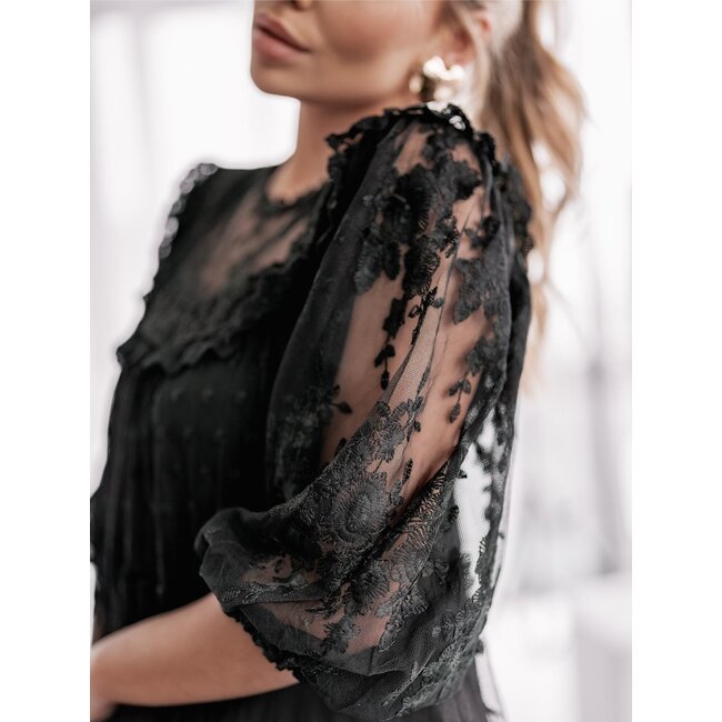 Boho Ibiza Kleid Schwarz