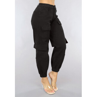 Redial Jeans Schwarze Zimmermannshose mit Klappentaschen und Stretch
