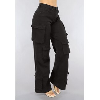 OP=OP.37.NL Carpenterhose mit weitem Bein in Schwarz