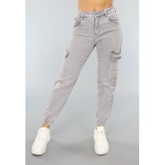 Redial Jeans Hellgraue Zimmermannshose mit Gummizug an den Beinen
