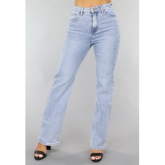 NEW1505 Blaue Basic Jeans mit geraden Beinen