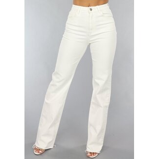 NEW1505 Weit geschnittene Jeans in Off-white