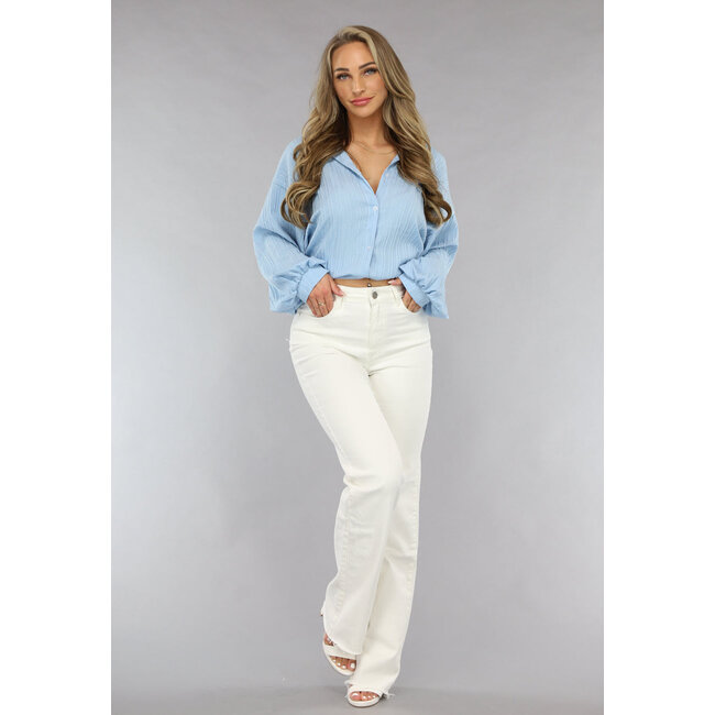 Weit geschnittene Jeans in Off-white