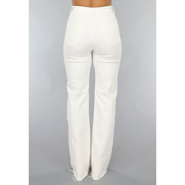 Weit geschnittene Jeans in Off-white