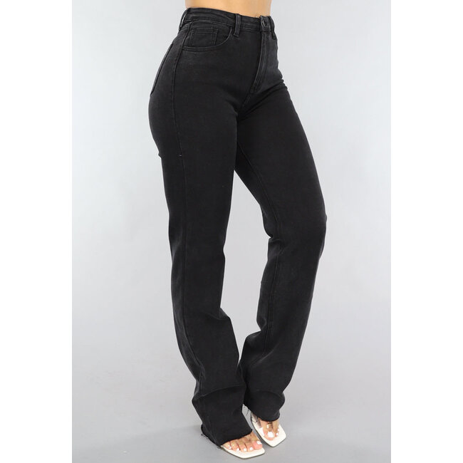 Schwarze Straight Leg Tall Jeans mit Stretch