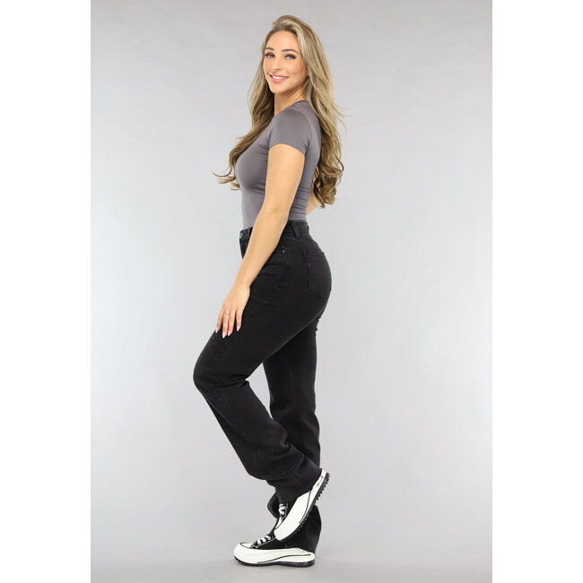 Schwarze Straight Leg Tall Jeans mit Stretch