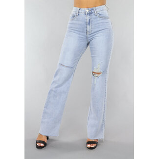 Redial Jeans Hellblaue Denim-Jeans mit Knierissen
