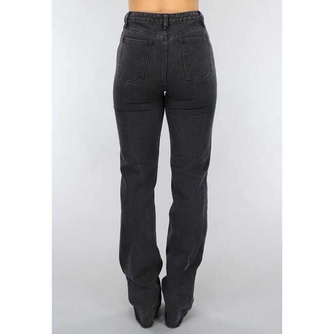 Schwarze Tall-Jeans mit geradem Bein