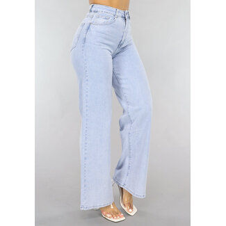 NEW1505 Hellblaue Jeans mit hoher Taille und weitem Bein