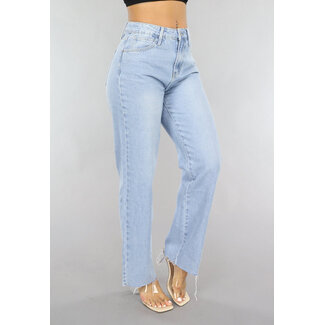 NEW1505 Hellblaue Relaxed Fit Straight Leg Jeans