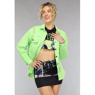 Grüne Jeansbluse mit Tränen