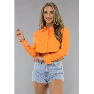 OP=OP.AV.05 Orangefarbene Cropped Bluse mit Tasche