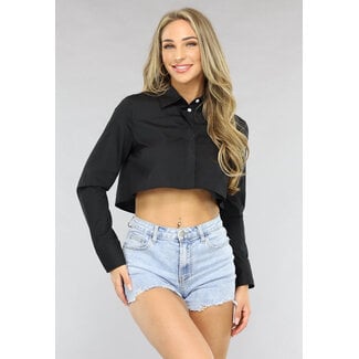 OP=OP.AV.05 Schwarze Cropped Bluse