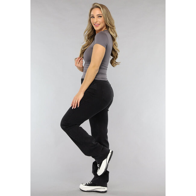 Graues Kurzarm-T-Shirt mit Stretch